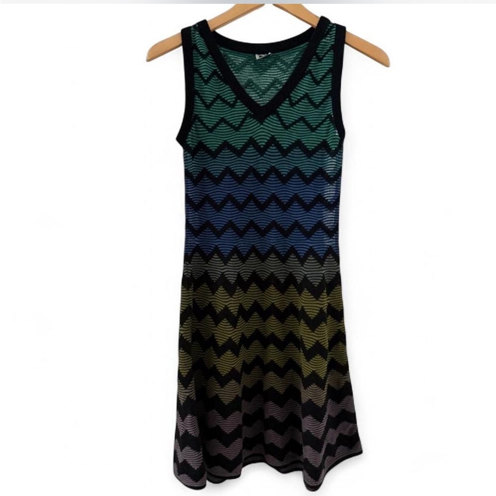 M by Missoni Multicolor Chevron Midi Dress